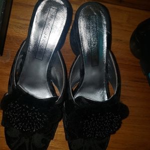 Black block heel mule